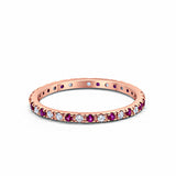 Eternity Wedding Art Deco Round Ring Simulated Cubic Zirconia 925 Sterling Silver