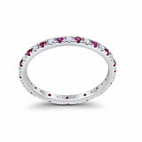 Eternity Wedding Art Deco Round Ring Simulated Cubic Zirconia 925 Sterling Silver