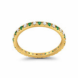 Eternity Wedding Art Deco Round Ring Simulated Cubic Zirconia 925 Sterling Silver