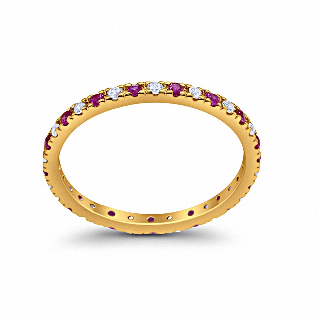 Eternity Wedding Art Deco Round Ring Simulated Cubic Zirconia 925 Sterling Silver