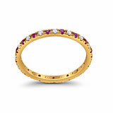 Eternity Wedding Art Deco Round Ring Simulated Cubic Zirconia 925 Sterling Silver