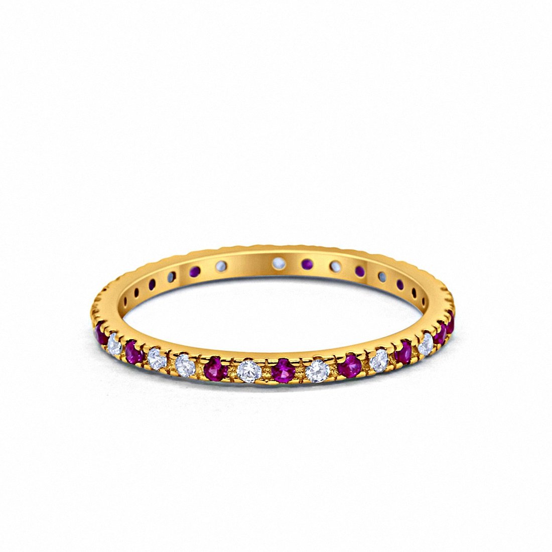 Eternity Wedding Art Deco Round Ring Simulated Cubic Zirconia 925 Sterling Silver