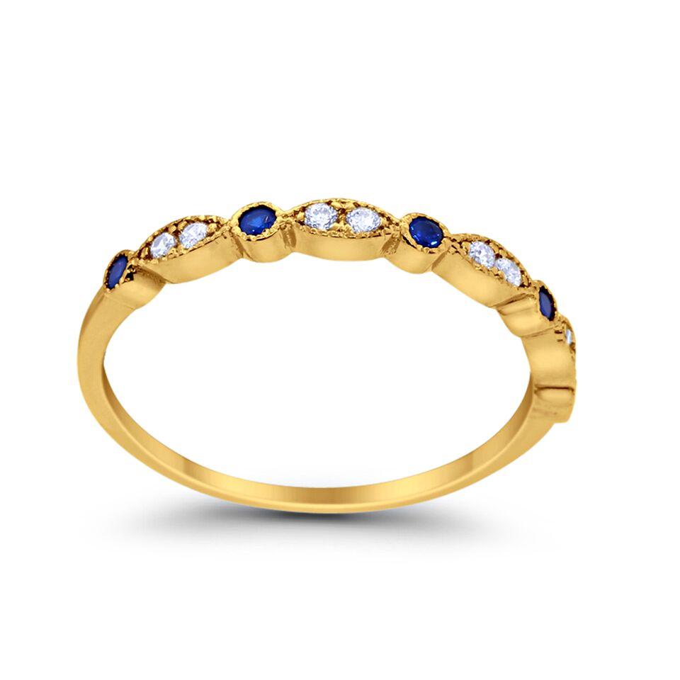 Half Eternity Wedding Ring Art Deco Simulated Cubic Zirconia 925 Sterling Silver