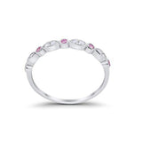 Half Eternity Wedding Ring Art Deco Simulated Cubic Zirconia 925 Sterling Silver