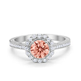 Art Deco Filigree Halo Wedding Engagement Bridal Ring Round Cubic Zirconia Solid 925 Sterling Silver Choose Color