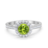 Art Deco Filigree Halo Wedding Engagement Bridal Ring Round Cubic Zirconia Solid 925 Sterling Silver Choose Color