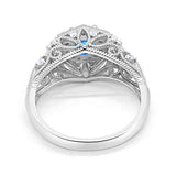 Fancy Art Deco Wedding Ring 925 Sterling Silver Round Simulated Cubic Zirconia