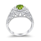 Fancy Art Deco Wedding Ring 925 Sterling Silver Round Simulated Cubic Zirconia