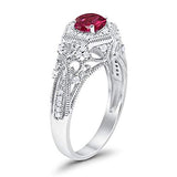 Fancy Art Deco Wedding Ring 925 Sterling Silver Round Simulated Cubic Zirconia