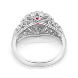 Fancy Art Deco Wedding Ring 925 Sterling Silver Round Simulated Cubic Zirconia