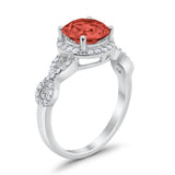 Art Deco Halo Infinity Engagement Wedding Ring Round Cubic Zirconia Solid 925 Sterling Silver Choose Color