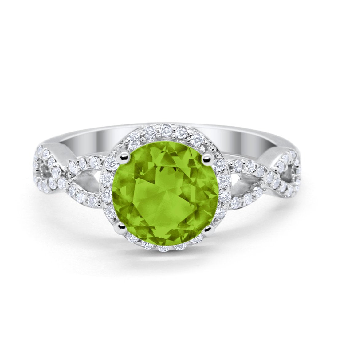 Art Deco Halo Infinity Engagement Wedding Ring Round Cubic Zirconia Solid 925 Sterling Silver Choose Color