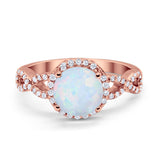 Art Deco Halo Infinity Engagement Wedding Ring Round Cubic Zirconia Solid 925 Sterling Silver Choose Color