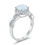 Art Deco Halo Infinity Engagement Wedding Ring Round Cubic Zirconia Solid 925 Sterling Silver Choose Color