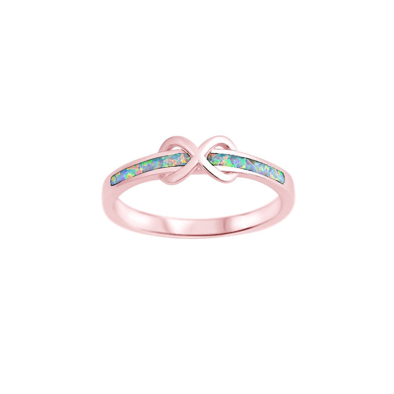 Infinity Knot Ring Lab Created Opal 925 Sterling Silver