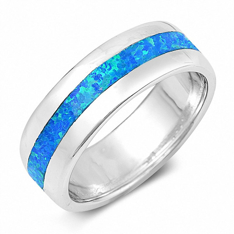 7mm Full Eternity Band Ring Created Opal 925 Sterling Silver Choose Color