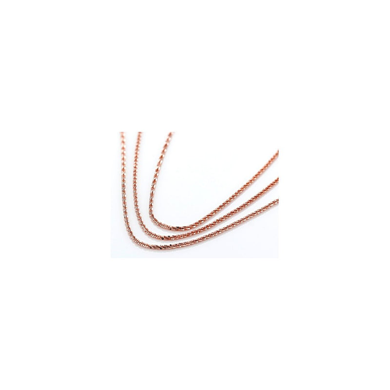 1.4MM Criss Cross Rose Gold Chain .925 Sterling Silver Length 16-22 Inches