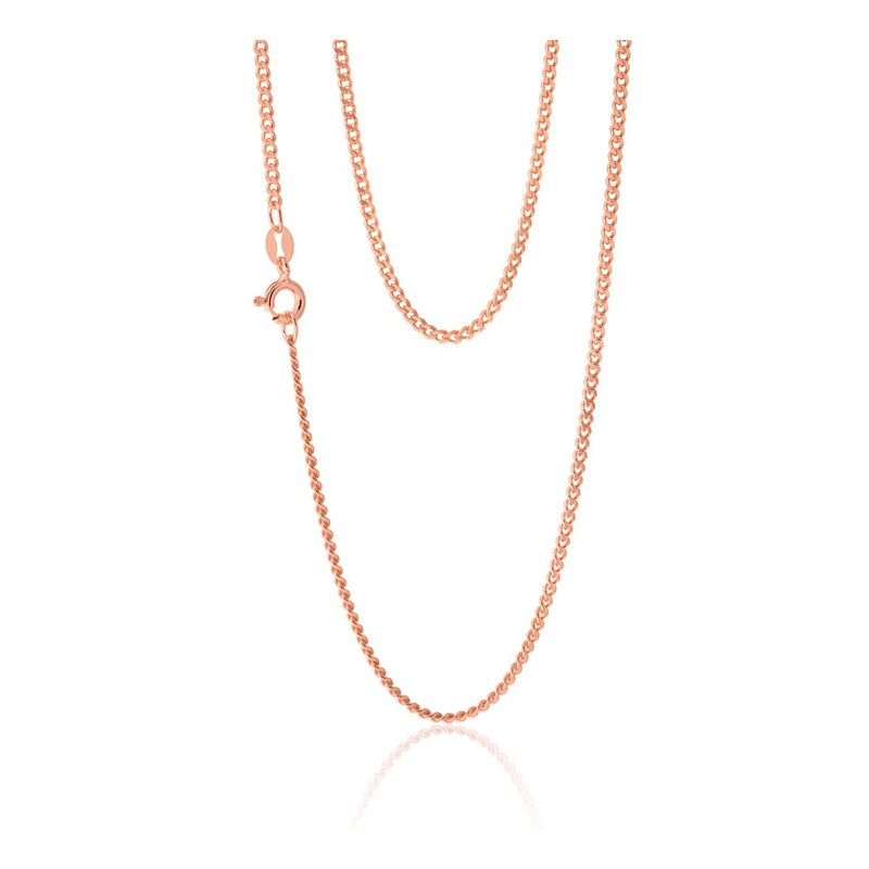 Curb Chain Rose Gold Plated 925 Sterling Silver