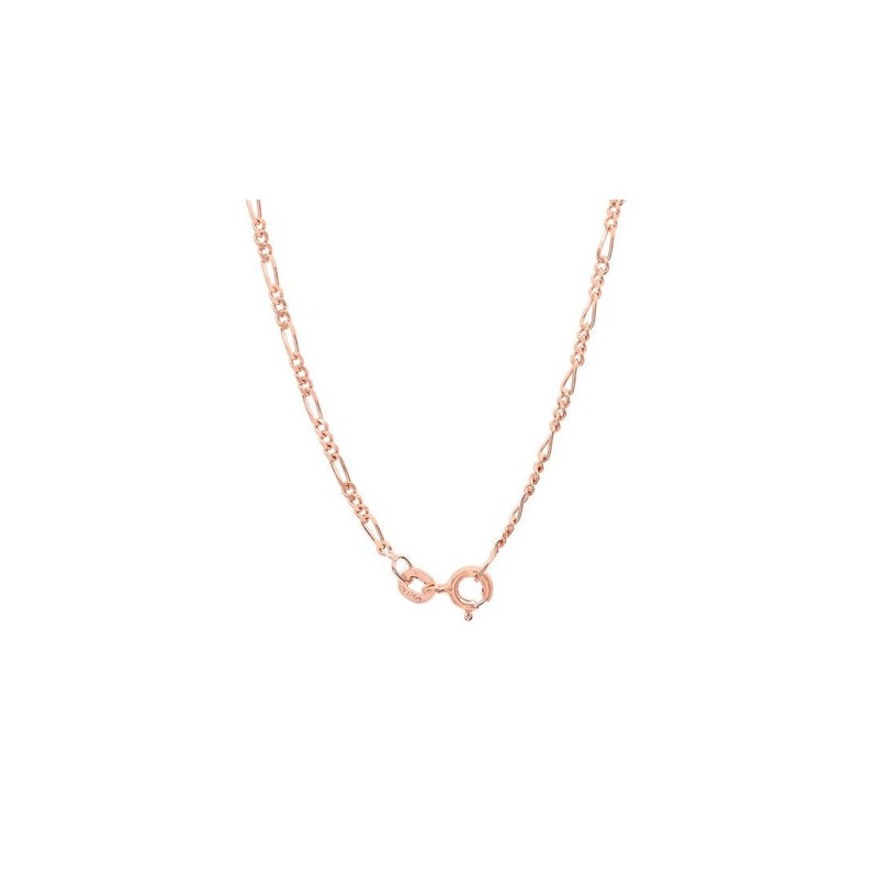 1.5MM 040 Figaro Rose Gold Chain .925 Sterling Silver Length "16-22" Inches