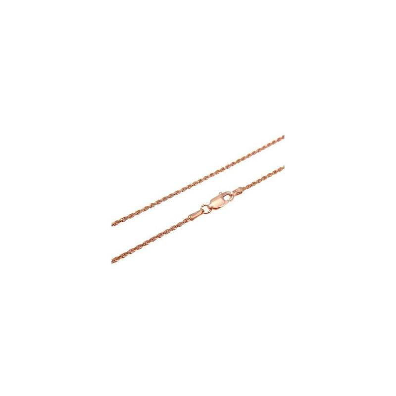 Loose Rope Chain Rose Gold 925 Sterling Silver