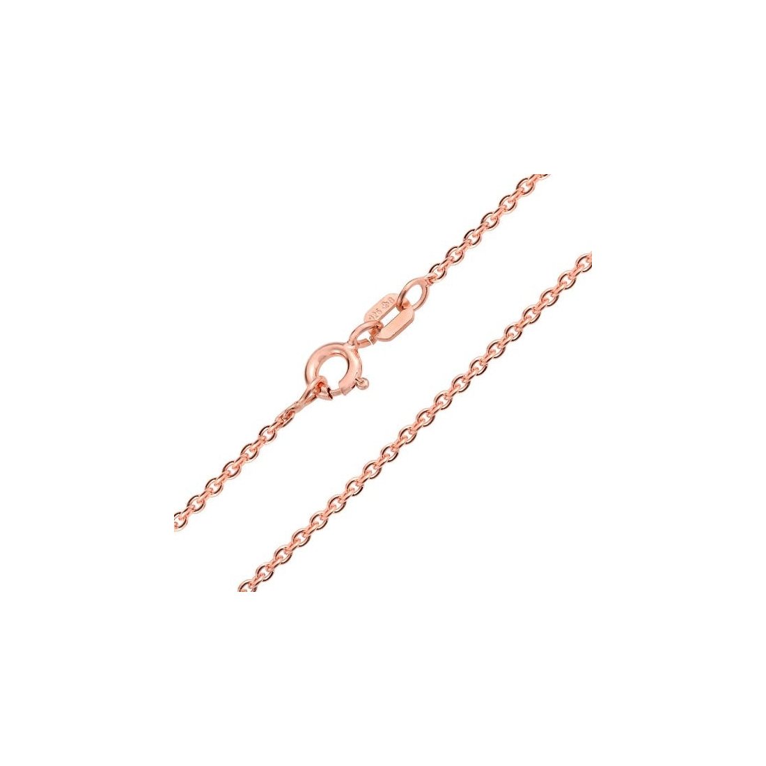 1.8MM 020 Rose Gold Rolo Chain .925 Sterling Silver Length "16-20" Inches