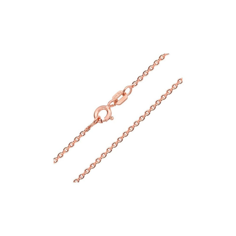 1.8MM 020 Rose Gold Rolo Chain .925 Sterling Silver Length "16-20" Inches