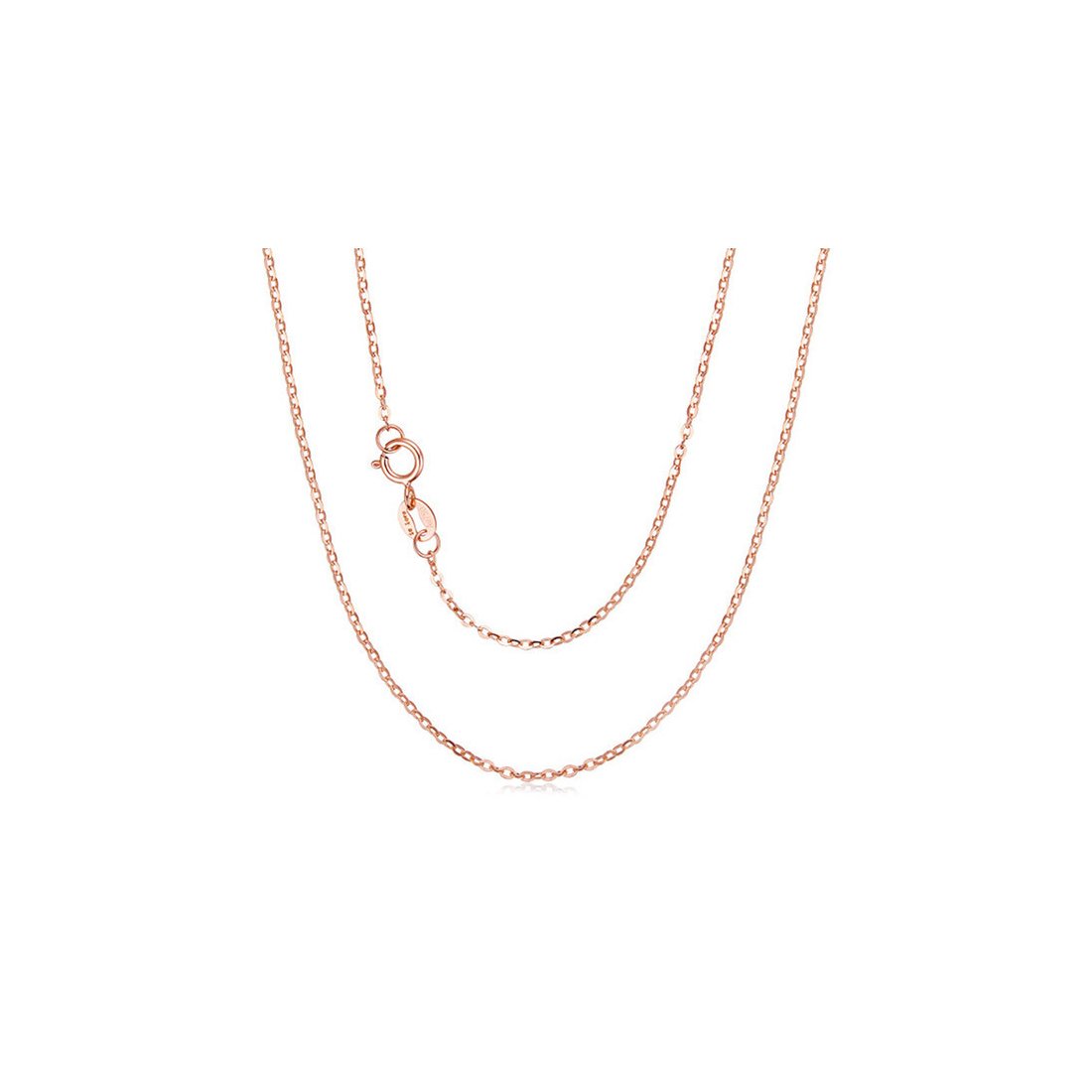 1.8MM 020 Rose Gold Rolo Chain .925 Sterling Silver Length "16-20" Inches