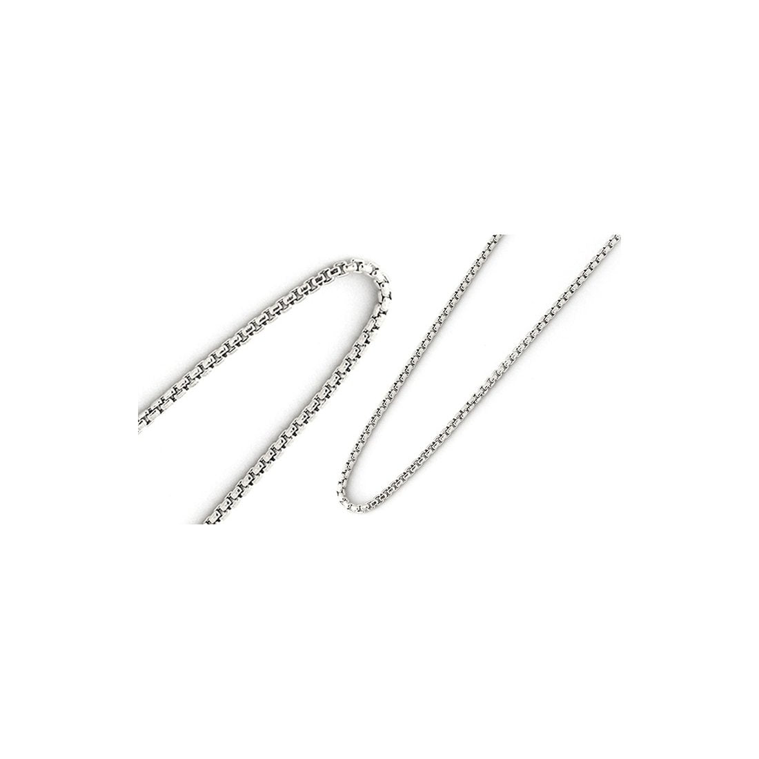 1MM Round Box Chain .925 Solid Sterling Silver Sizes "16-24" Inch