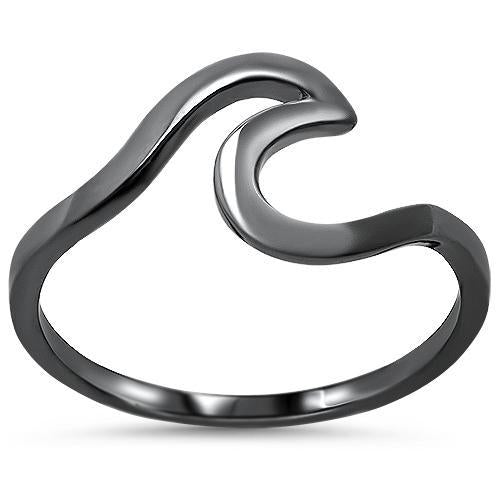 Wave Swirl Ring Round 925 Sterling Silver Choose Color