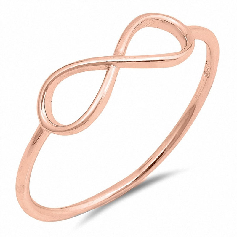 Infinity Plain Band Ring Simple Plain 925 Sterling Silver Choose Color