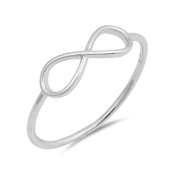 Infinity Plain Band Ring 925 Sterling Silver Simple Plain Blue Apple