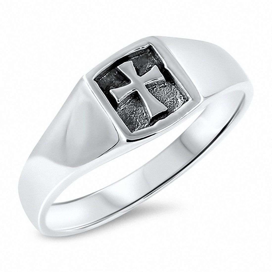 Cross Ring Band 925 Sterling Silver
