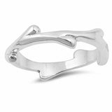 Tree Branch Plain Ring Band 925 Sterling Silver