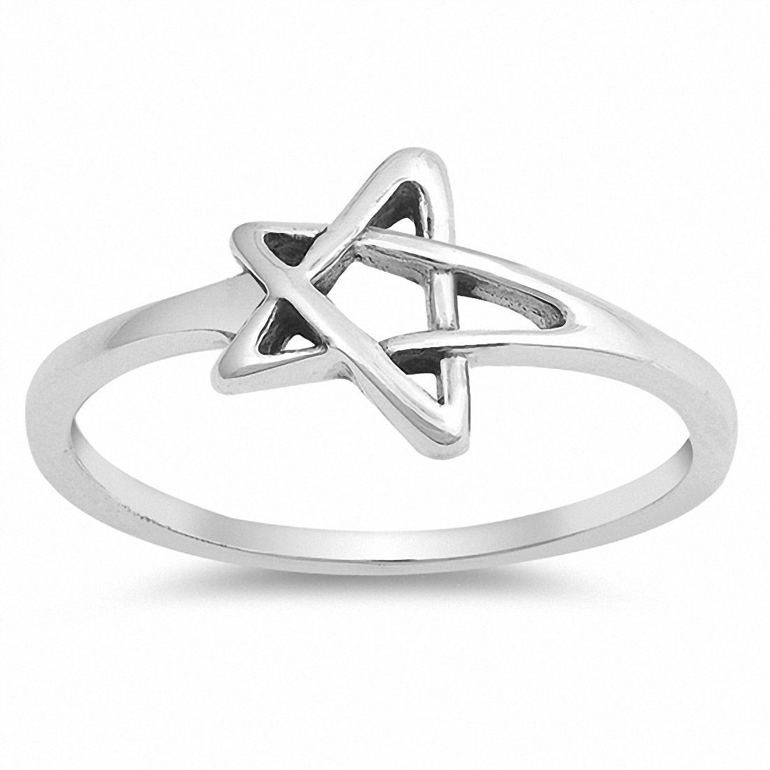 Star of David Jewish Star Ring Band 925 Sterling Silver