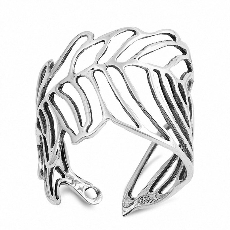 Wraparound Leaf Ring Band 925 Sterling Silver Choose Color