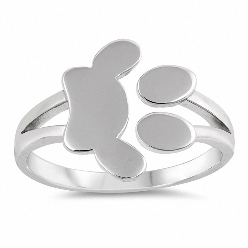 Paw Print Band Ring 925 Sterling Silver Choose Color