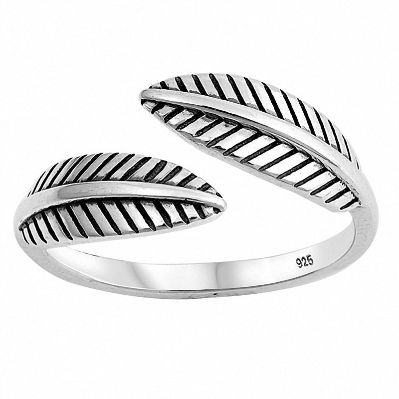 Feather Ring Band 925 Sterling Silver Choose Color