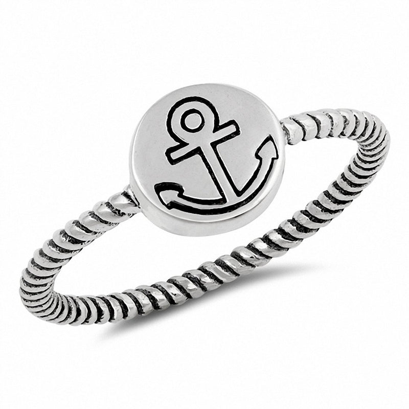 Twisted Anchor Band Ring Braided 925 Sterling Silver Choose Color
