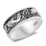 Dolphin Band Ring 925 Sterling Silver Choose Color