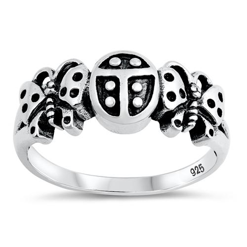 Ladybug Butterfly Ring Band 925 Sterling Silver Choose Color