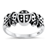 Ladybug Butterfly Ring Band 925 Sterling Silver Choose Color