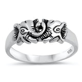 Lucky Trunk Up Elephant Band Ring 925 Sterling Silver Choose Color