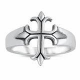 Biker Design Cross Ring Band 925 Sterling Silver Choose Color