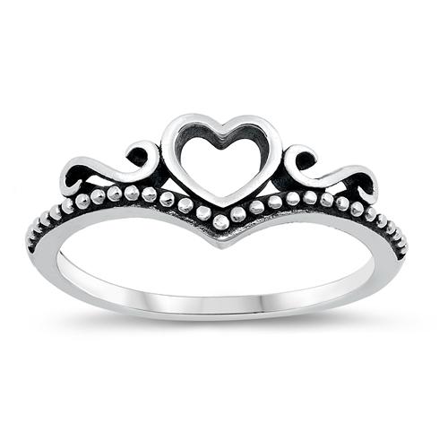Heart Filigree Chevron Midi Ring Band 925 Sterling Silver Choose Color