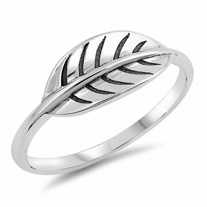 Leaf Band Ring 925 Sterling Silver Choose Color