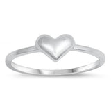 Petite Dainty Heart Band Ring 925 Sterling Silver Choose Color