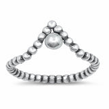 Bead Chevron Midi Band Ring 925 Sterling Silver Choose Color