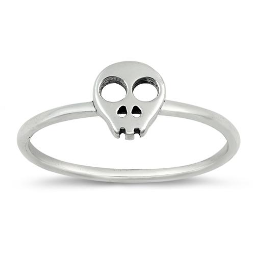 Skull Head Band Ring 925 Sterling Silver Choose Color