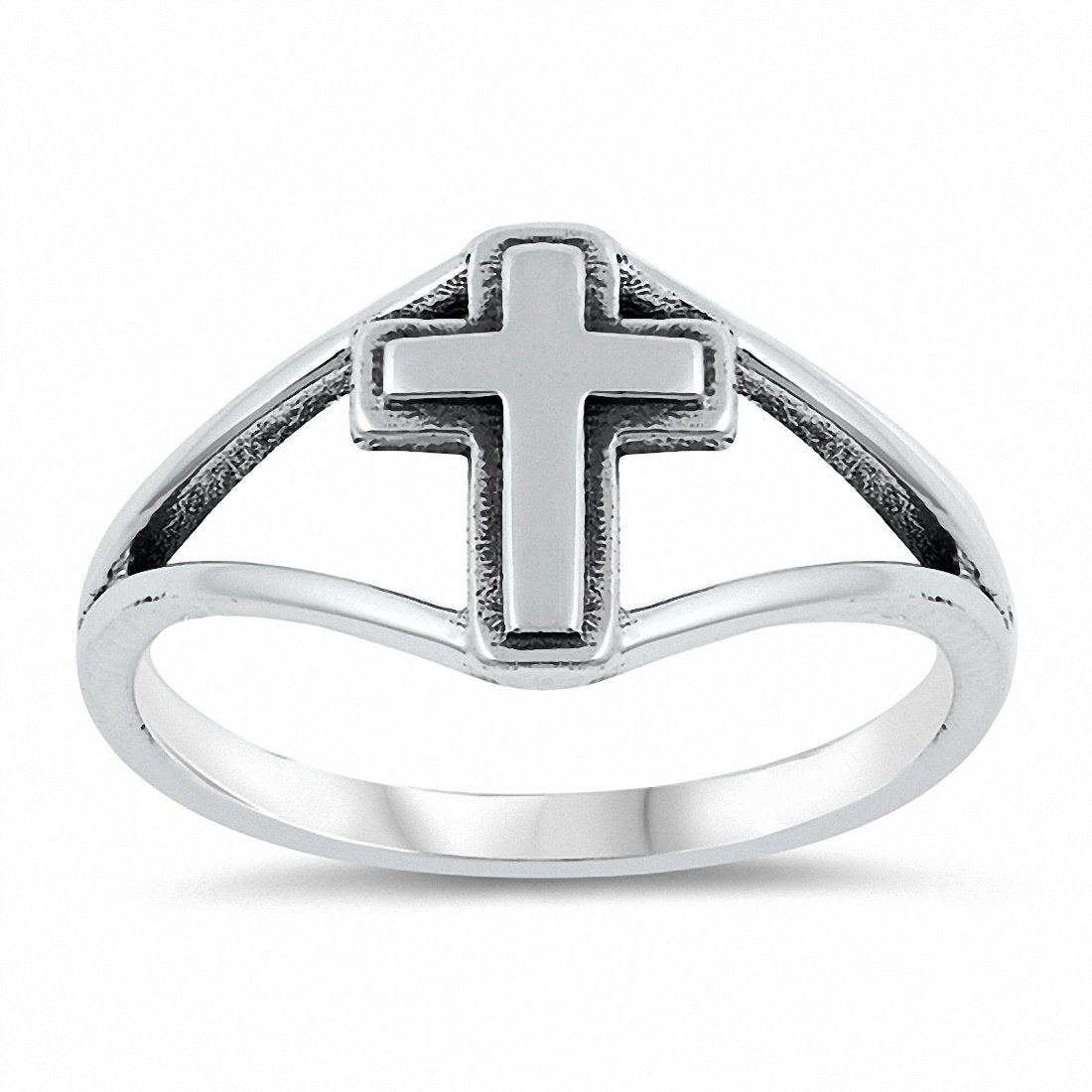 Plain Cross Band Ring 925 Sterling Silver Choose Color