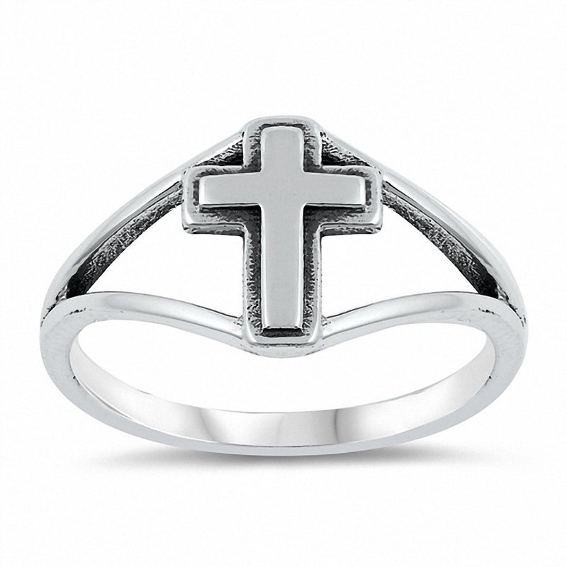 Plain Cross Band Ring 925 Sterling Silver Choose Color